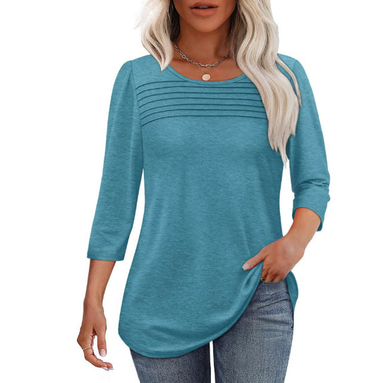 Damen Elegant geschnittenes Oberteil mit gerafften Details EB