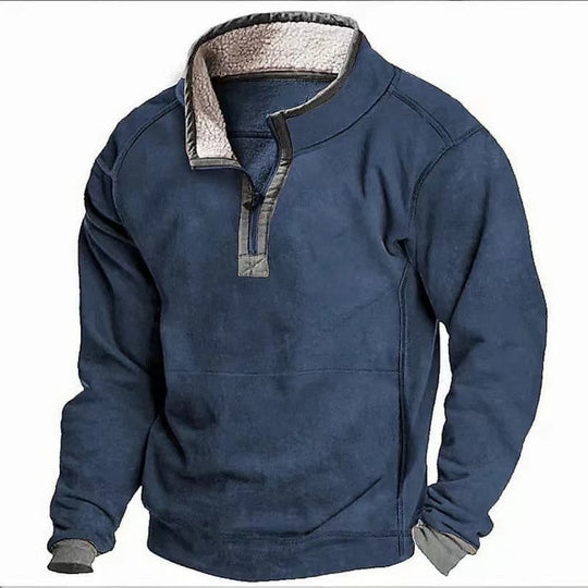 Herren Fleecesweater mit hochgeschlossenem Kragen und praktischem Reißverschluss EB