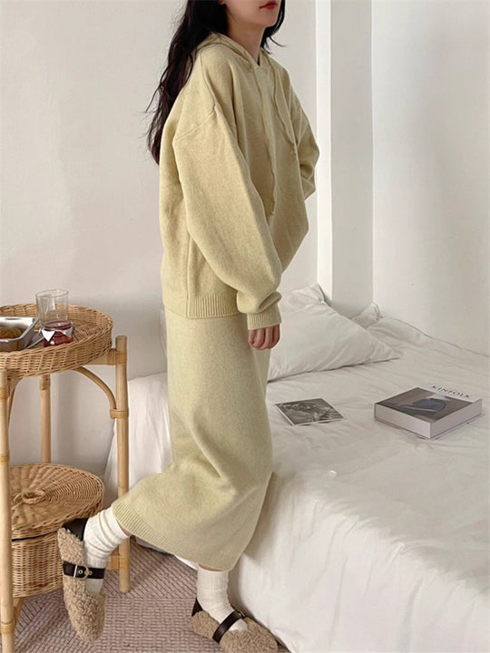 Damen Hoodie Kleid mit praktischer Kängurutasche und weitem Schnitt EB