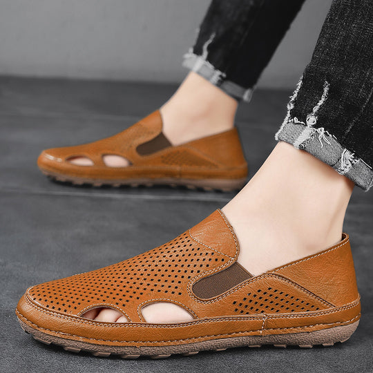 Damen luftige Leder Slipper EB