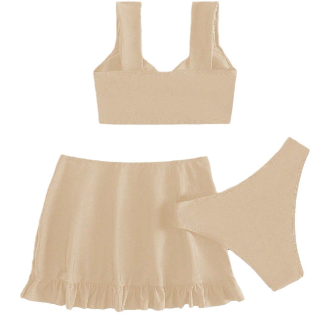 Damen Freizeit-Bikini-Set mit Wickelrock und stützenden Trägern EB