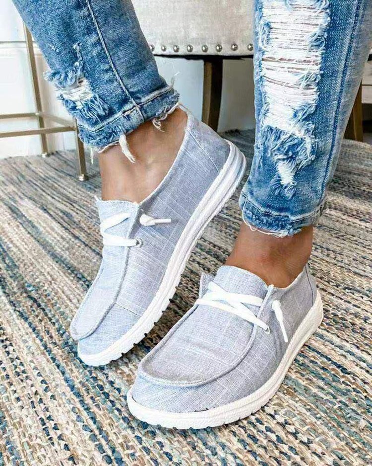 Damen Freizeit-Slip-On Schuhe mit elastischen Schnürdetails und rutschfester Sohle EB