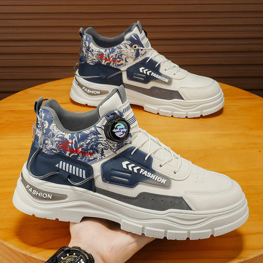 Herren Modische High-Top Sneakers mit Motorrad-Design und innovativer Verschlusstechnologie EB