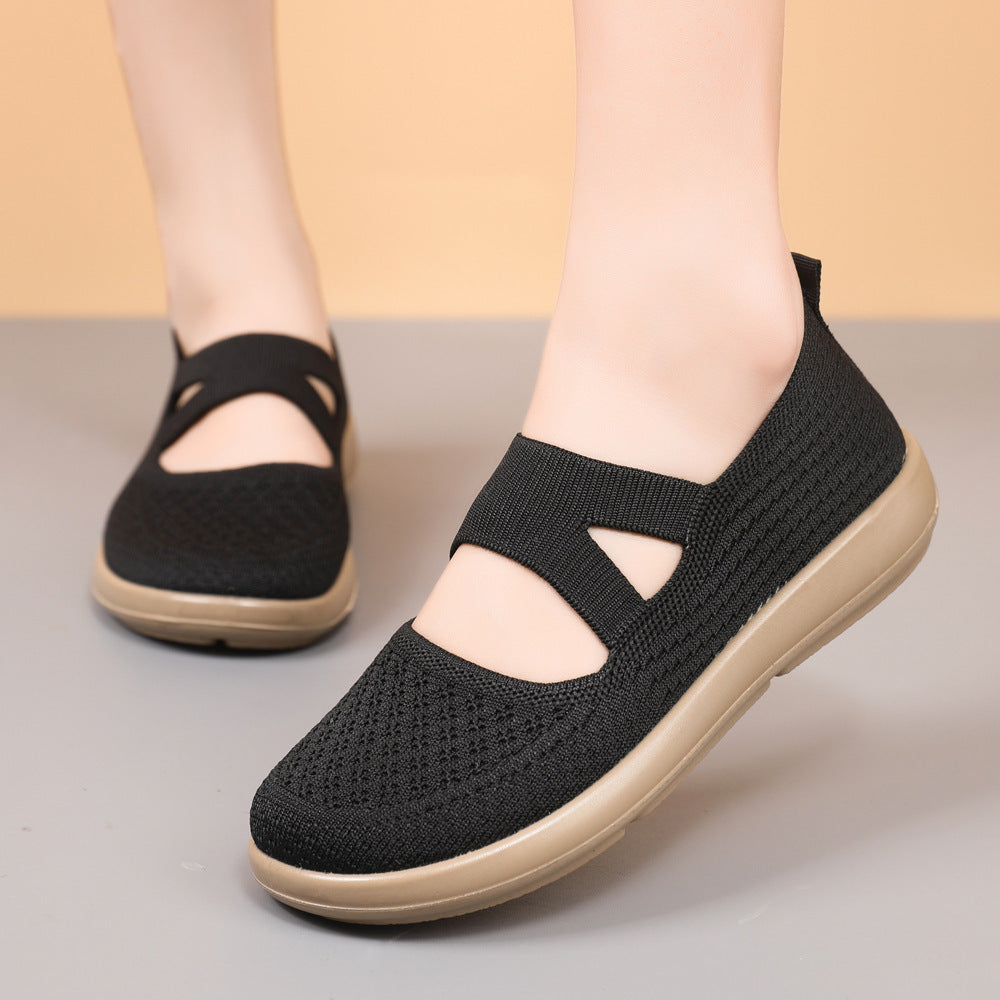 Damen Komfortable Slip-On Schuhe mit elastischen Einsätzen EB