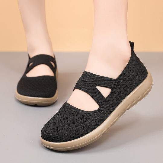 Damen Komfortable Slip-On Schuhe mit elastischen Einsätzen EB