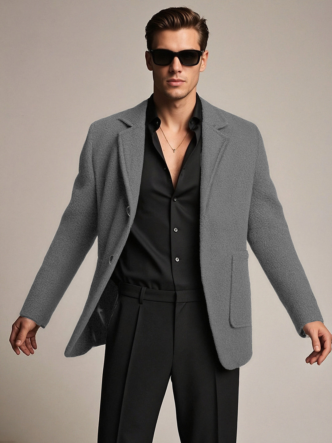 Herren eleganter und strukturierter Freizeitblazer EB
