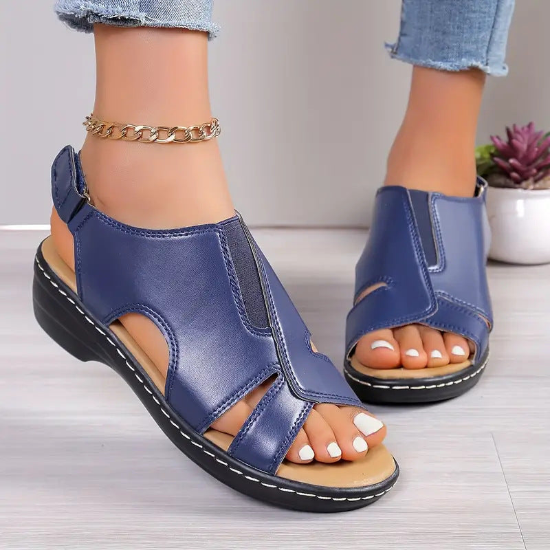 Damen Offene Riemensandalen mit ergonomischer Fußbettung und flexiblem Design EB