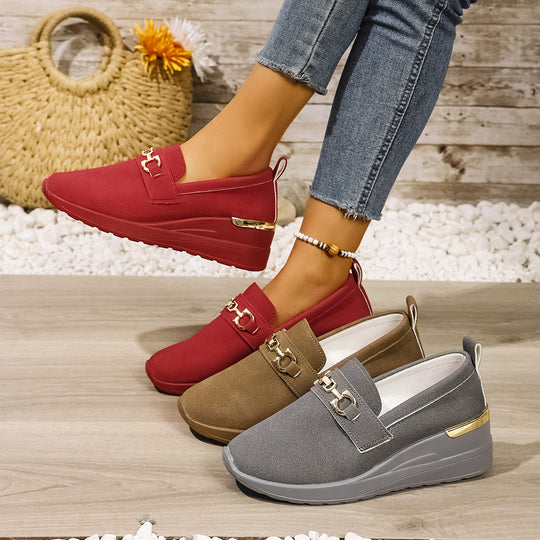 Damen Elegante Wedge-Sneaker mit modischem Ketten-Detail EB