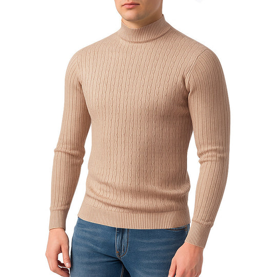 Herren modischer Rollkragenpullover mit strukturierter Oberfläche EB