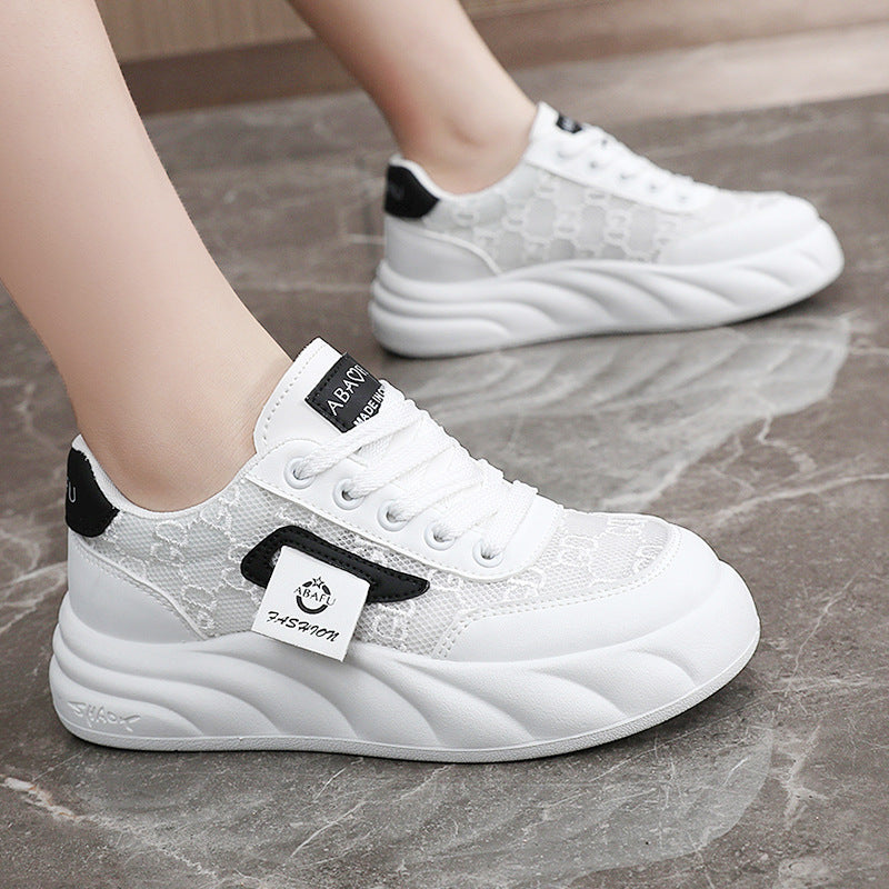 Damen modische Chunky Sneakers mit elegante Oberflächenstruktur EB
