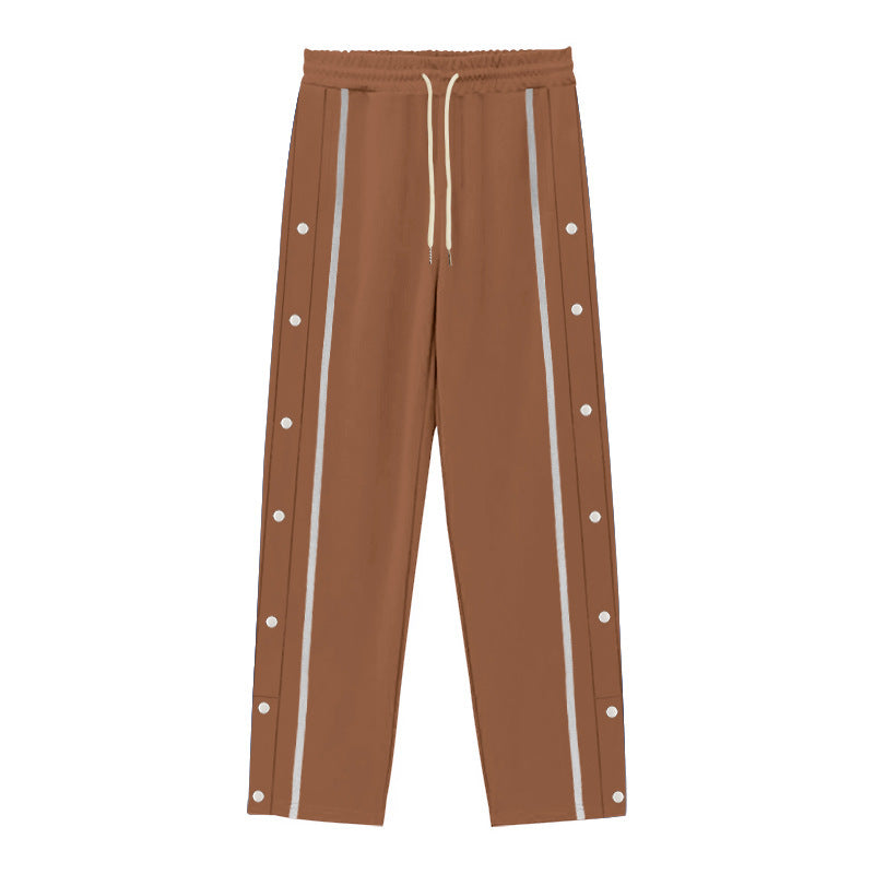 Damen Sportliche Freizeithose mit Druckknöpfen und elastischem Bund EB
