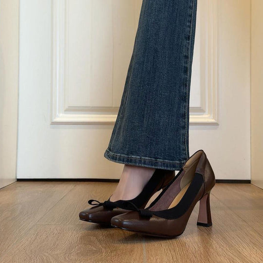 Damen elegante Pumps mit femininem Schleifendetail EB