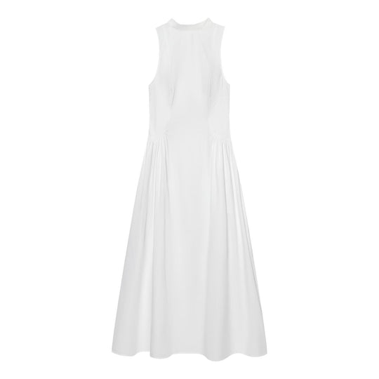 Damen Maxikleid mit elegantem Rundhalsdesign und fließendem Schnitt EB