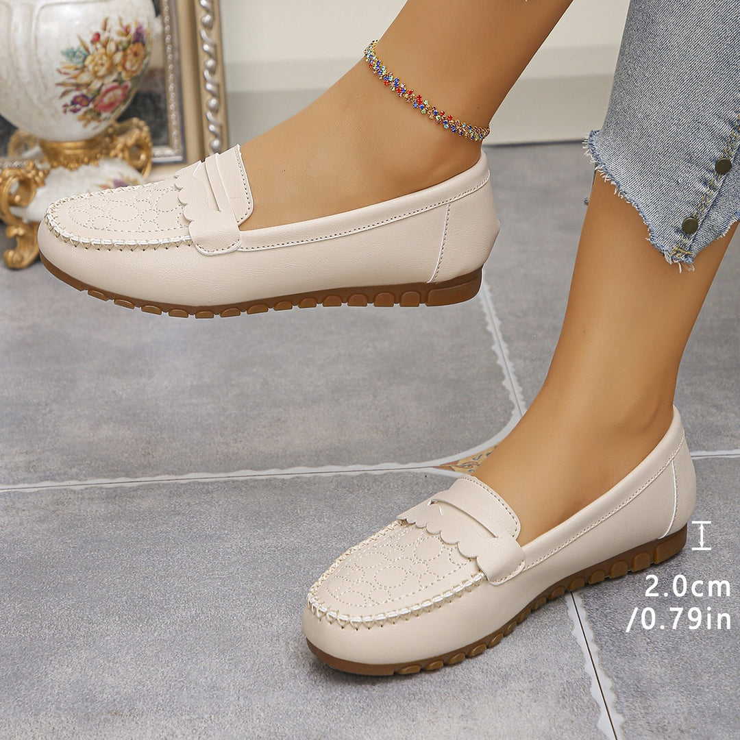 Damen Elegante Mokassins mit floralen Details EB