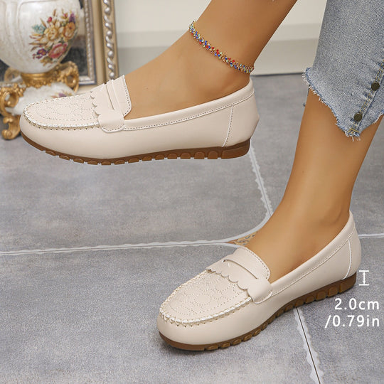 Damen Elegante Mokassins mit floralen Details EB