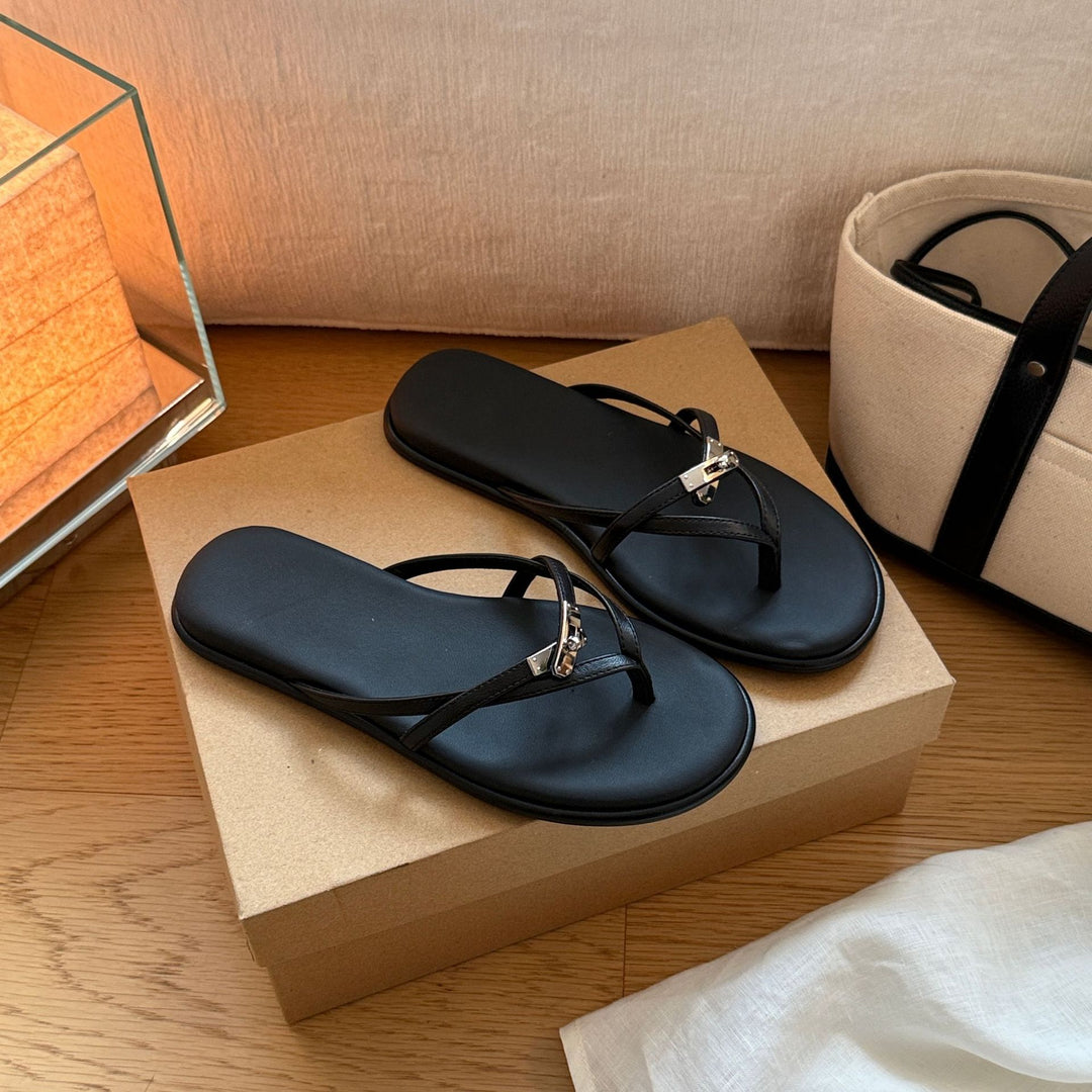 Damen Elegante Flip-Flops mit modischem Design und funkelndem Detail EB