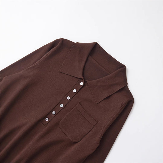 Damen Poloshirt mit Knopfleiste und Brusttasche EB