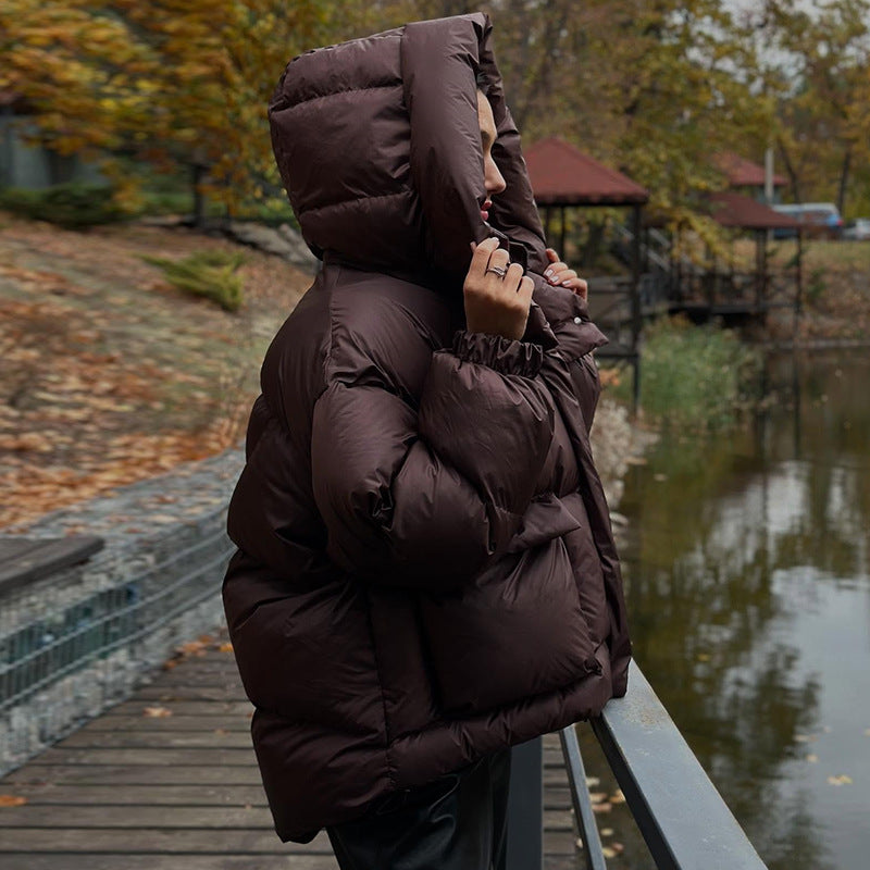 EB | Damen Gesteppte Winterjacke mit Oversized Kapuze – Warm, Wasserabweisend & Modern