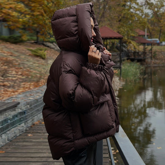 EB | Damen Gesteppte Winterjacke mit Oversized Kapuze – Warm, Wasserabweisend & Modern