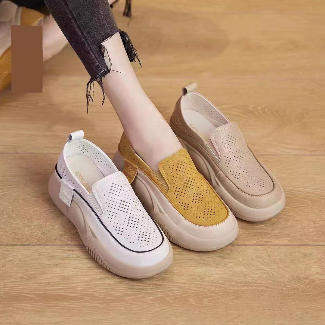 Damen Atmungsaktive Slip-On Sneakers mit modischem Lochdesign EB