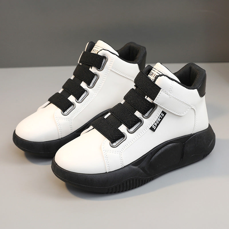 Damen modische High-Top Sneakers mit elastischen Schnürsenkeln und griffiger Sohle EB