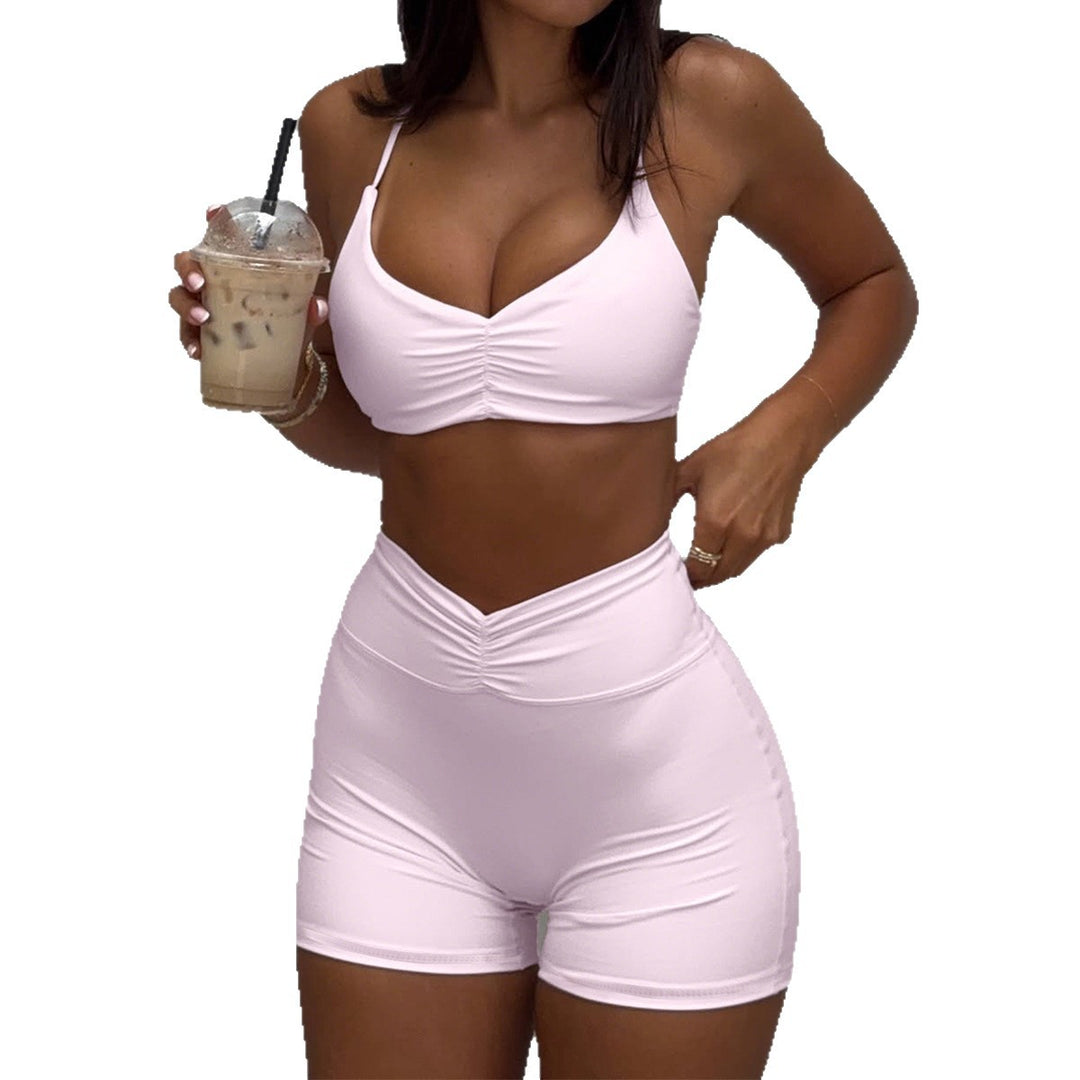 Damen Sport-Bikini-Set mit hoch geschnittenem Höschen und raffinierten Rüschendetails EB