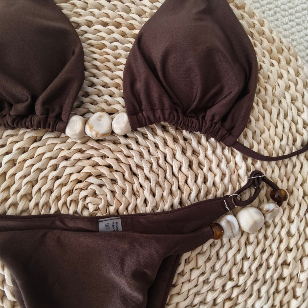 Damen Triangel-Bikini mit raffiniertem Knoten-Detail und verstelbaren Trägern EB