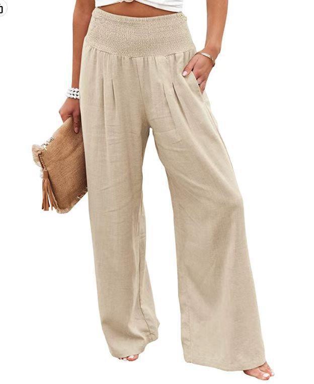 Damen weiter Sommerhose mit elastischem Bund EB