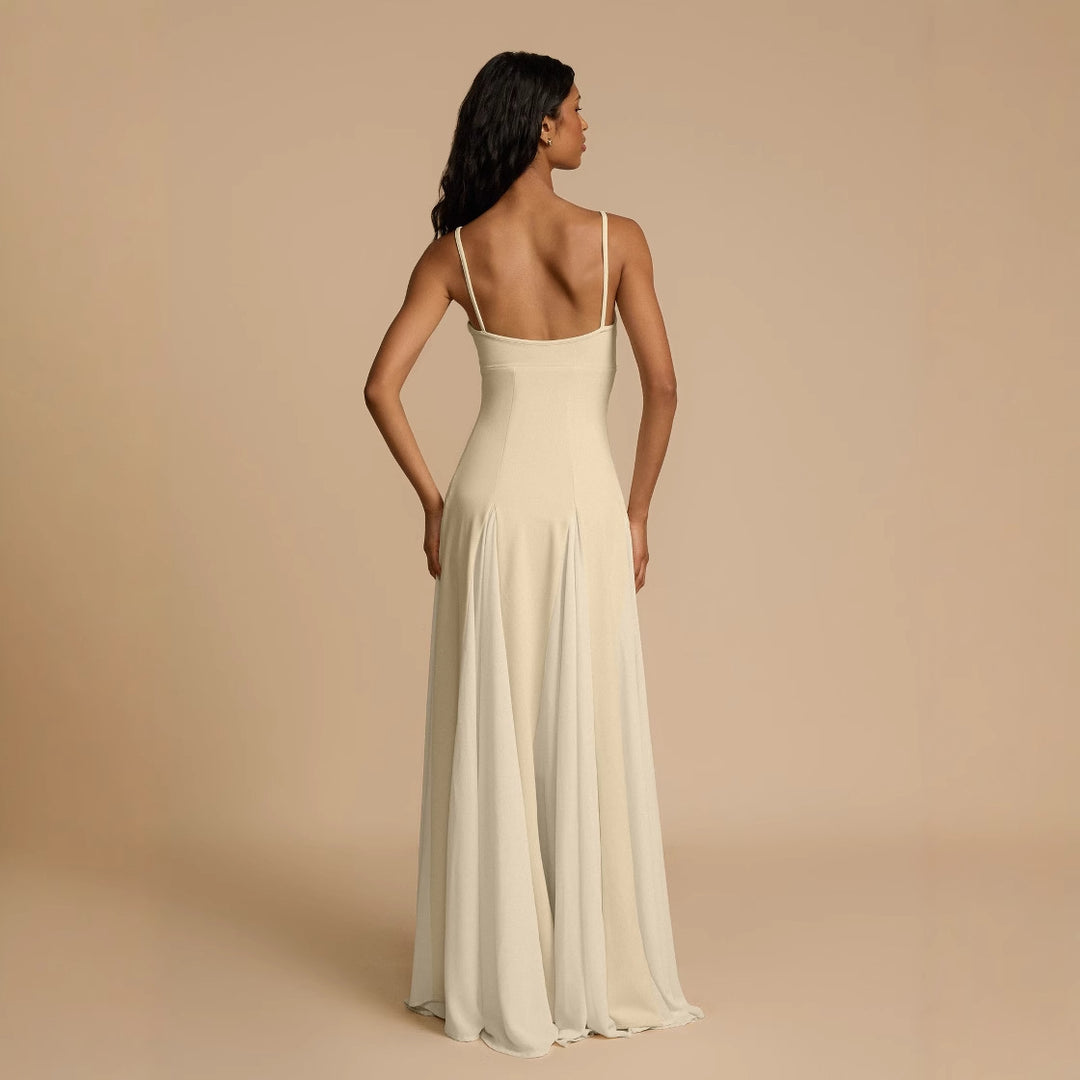 Damen Elegantes Abendkleid mit asymmetrischem Saum und feinen Rüschen EB
