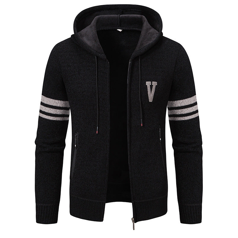 Herren Freizeitjacke mit modernem Stehkragen und kontrastierenden Streifen EB