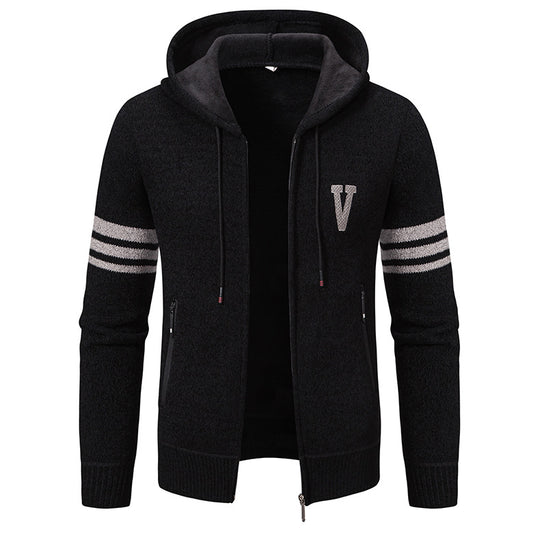 Herren Freizeitjacke mit modernem Stehkragen und kontrastierenden Streifen EB