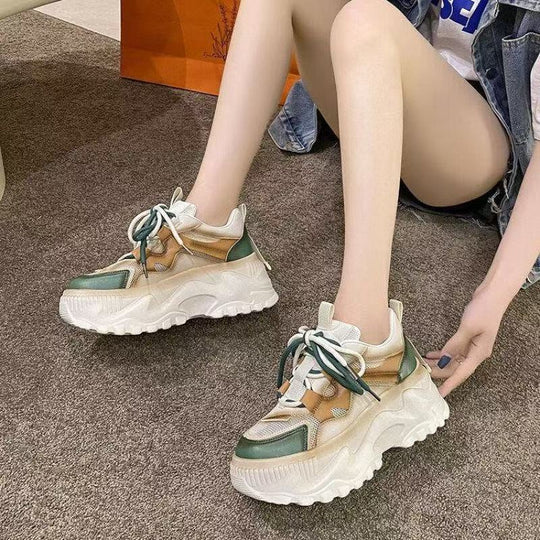Damen Chunky Sneakers mit atmungsaktiver Mesh-Oberfläche und modischem Design EB