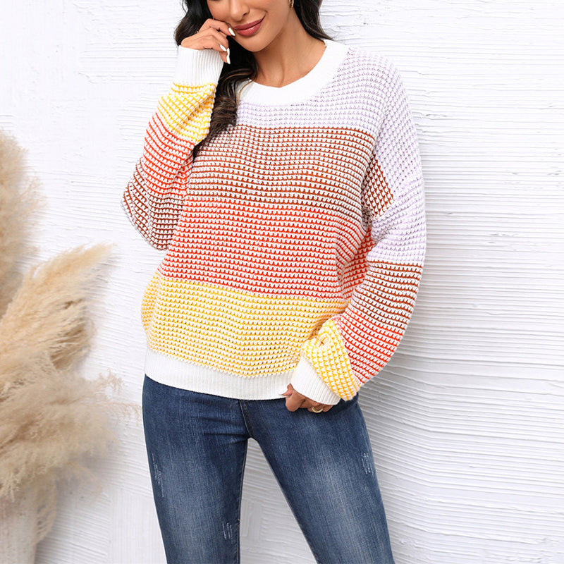 EB | Strickpullover mit Breitem Muster Acryl Weich und Bunt