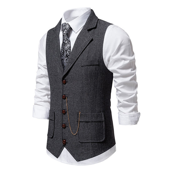 Herren elegante Weste im klassischen Hahnentrittmuster EB
