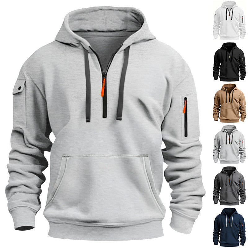 Herren Kapuzensweater mit Reißverschluss und praktischen Seitentaschen EB