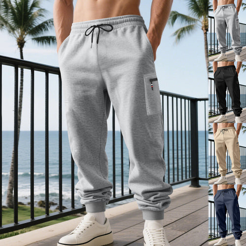Herren nan Cargo-Jogginghose mit elastischem Tunnelzug, gekämmtem Bund und aufgesetzter Cargotasche EB