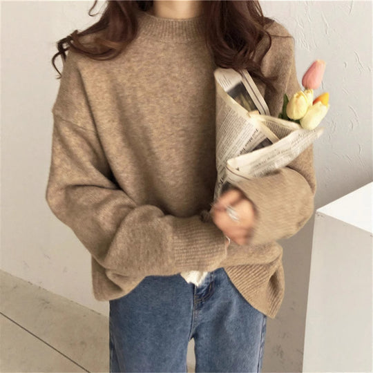 Damen Oversized Strickpullover mit weichem Material und lässigem Schnitt EB