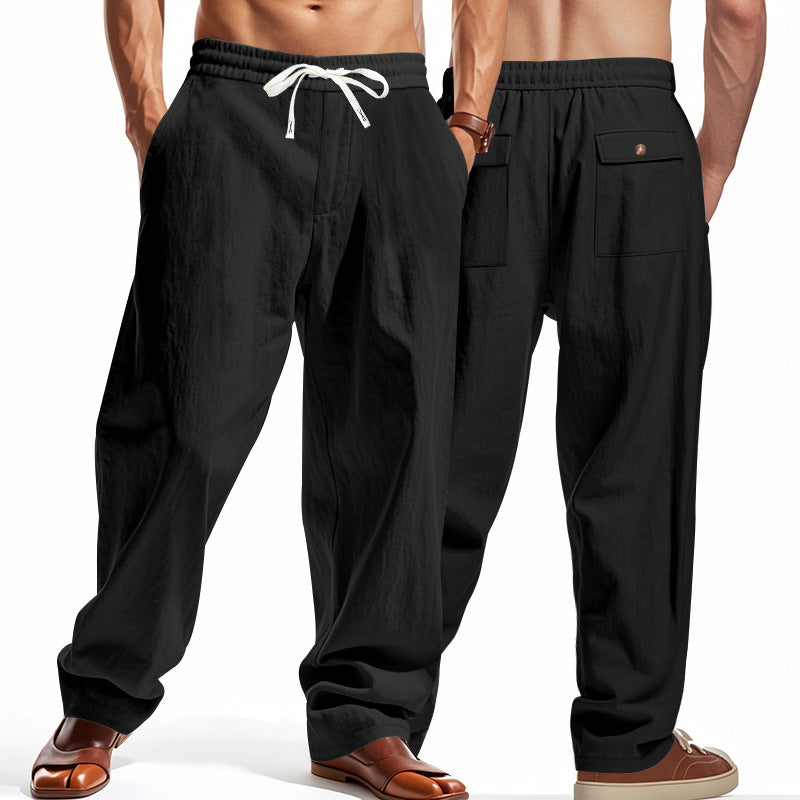 Herren bequeme Freizeithose mit elastischem Bund und seitlichen Taschen EB