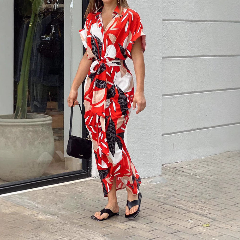 Damen Midikleid mit modernem Schnitt und schickem Taillengürtel EB