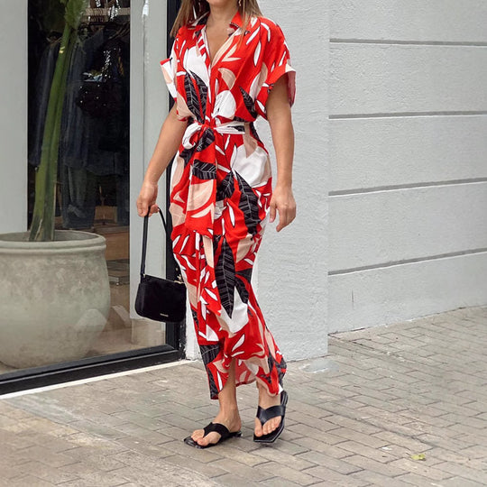 Damen Midikleid mit modernem Schnitt und schickem Taillengürtel EB