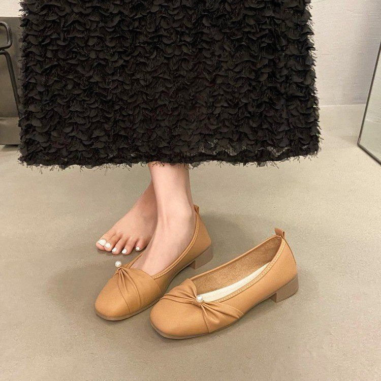 Damen Bequeme und elegante Ballerinas mit Perlenakzent EB