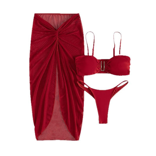 Damen Stilvolles Bikini-Set mit Drapierung EB