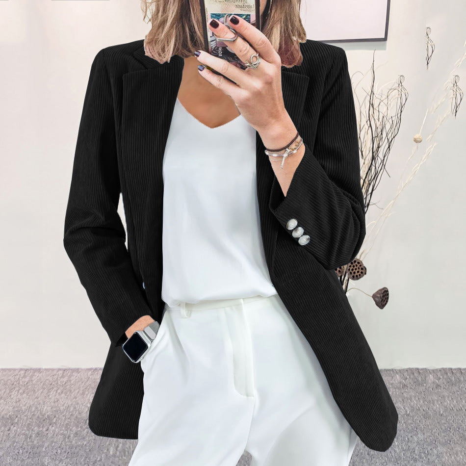 Damen elegante Blazerjacke mit Streifenmuster und modernem Schnitt EB