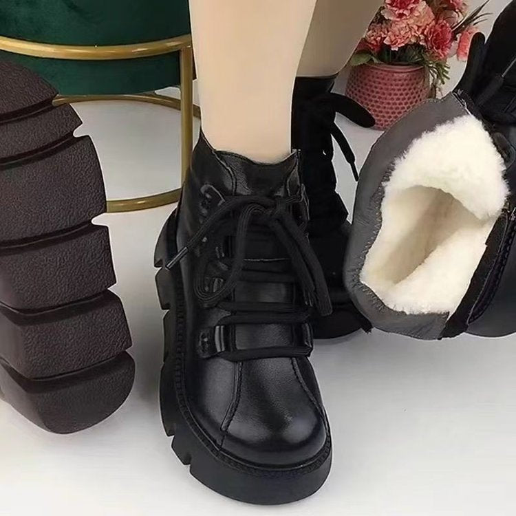 Damen Modische Winterstiefel mit flauschigem Innenfutter und rutschfester Sohle EB