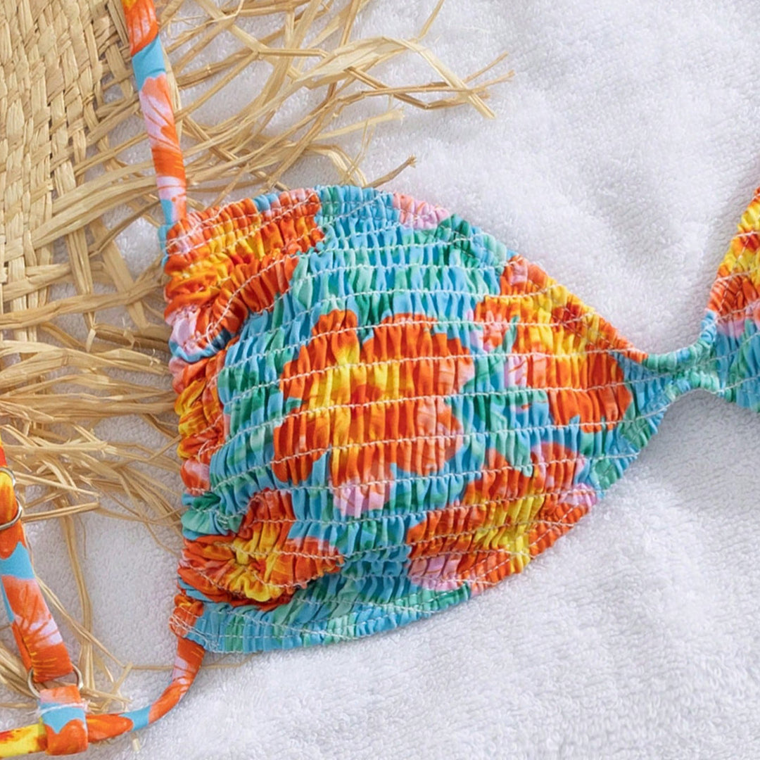 Damen Triangel-Bikini im lässigen Shabby-Chic-Stil EB