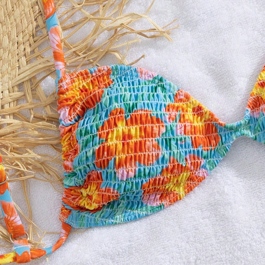 Damen Triangel-Bikini im lässigen Shabby-Chic-Stil EB