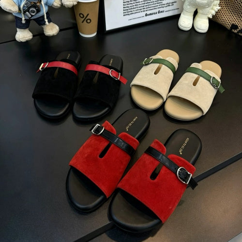 Damen modische Clogs mit modischen Riemchen und komfortablem Fußbett EB