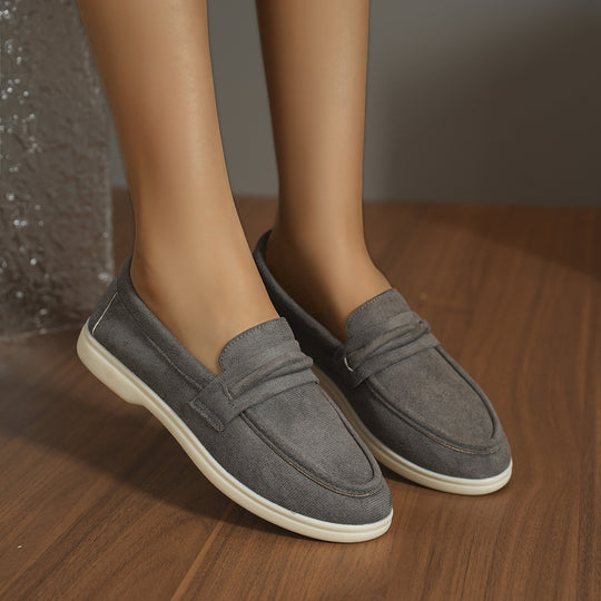 Damen Mokassins mit weichem Kunstleder und elastischem Riemendesign EB