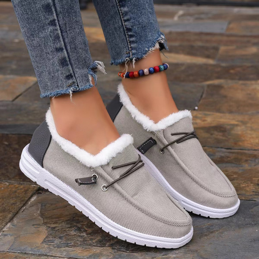 Damen warme und bequeme Slipper mit Futter und rutschfester Sohle EB