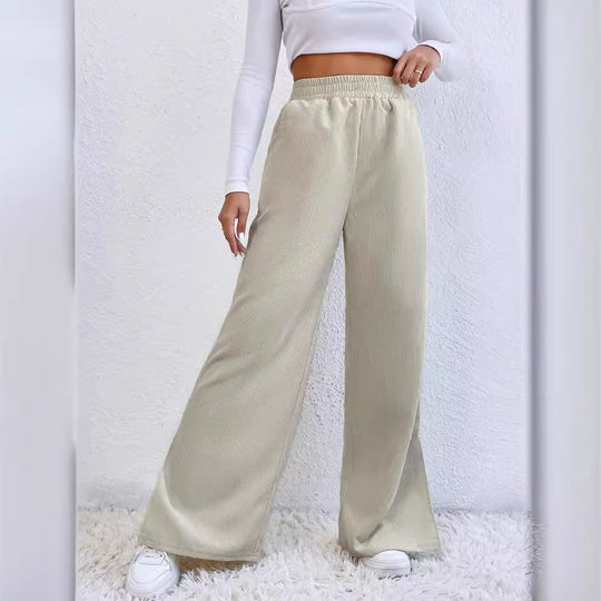 Damen Palazzo-Hose aus feinem Cordstoff mit seitlichen Schlitzen EB